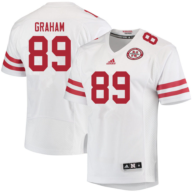 Men #89 Jamin Graham Nebraska Cornhuskers College Football Jerseys Sale-White - Click Image to Close